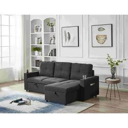 New In Box 📦 L Sectional Couch 🛋️ Black Color 