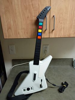 Guitar Hero Red Octane Wired X-plorer Guitar Controller W/ Strap for Xbox 360, Tested, Working.