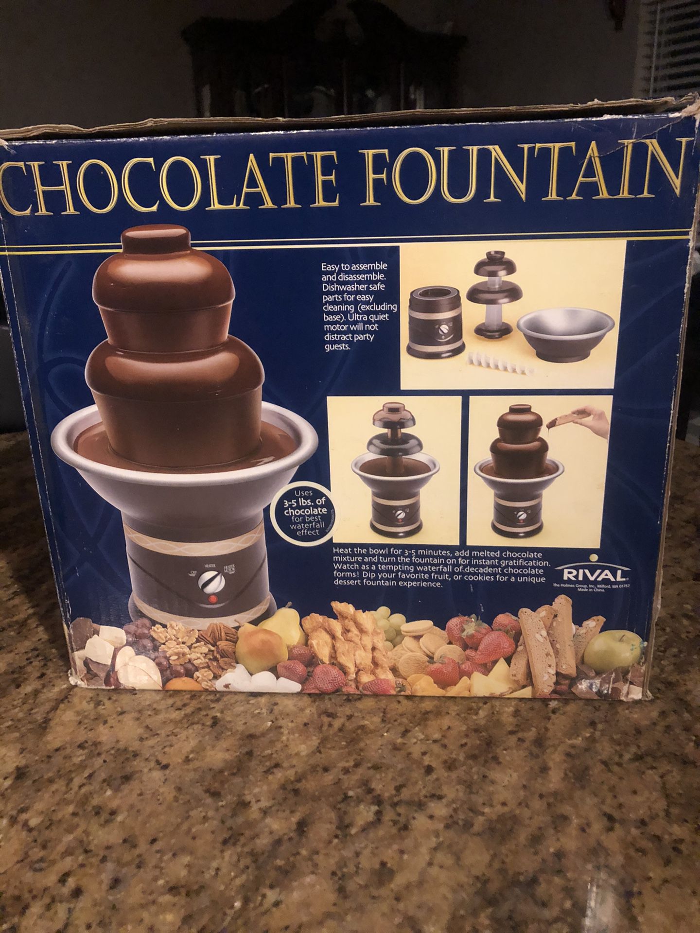 Chocolate Fountain uses 5 pounds of chocolate