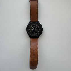 Timex TIM2P271 Linear Chronograph Brown Leather Watch
