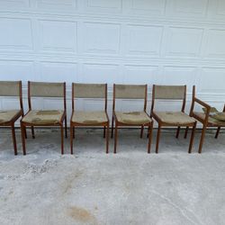 6 Scandinavian Modern Teak Chairs