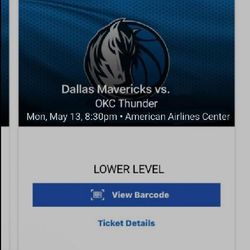 OKC Thunder at Dallas Mavericks Game 4 Mon 5/13  Sec: 119 just $250/each