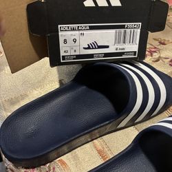 Dark Blue Adidas Slides