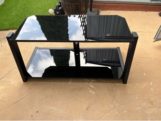 black glass tv stand