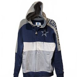 Starter Men's Dallas Cowboys Zip-Front Colorblock Hoodie Size M