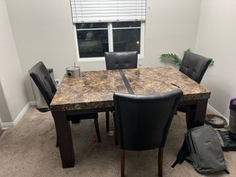 Dining room table and chairs