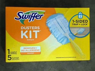Swiffer Dusters Kit – 1 Handle + 5 Unscented Dusters – Trap + Lock