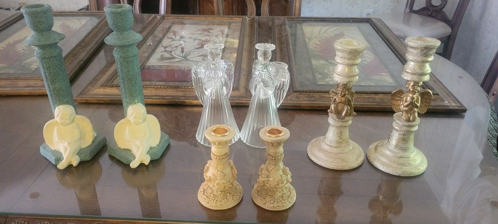 4 SETS OF "ANGEL" CANDLEHOLDERS