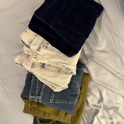 5 Pairs Women’s Jeans 1 Wide-leg Twill Pants - M/6-8