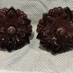 Vintage Amethyst Glass Curtain Tie Backs