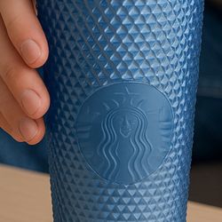 Starbucks Blue Jeweled Studded Tumbler 24 oz – No  Straw