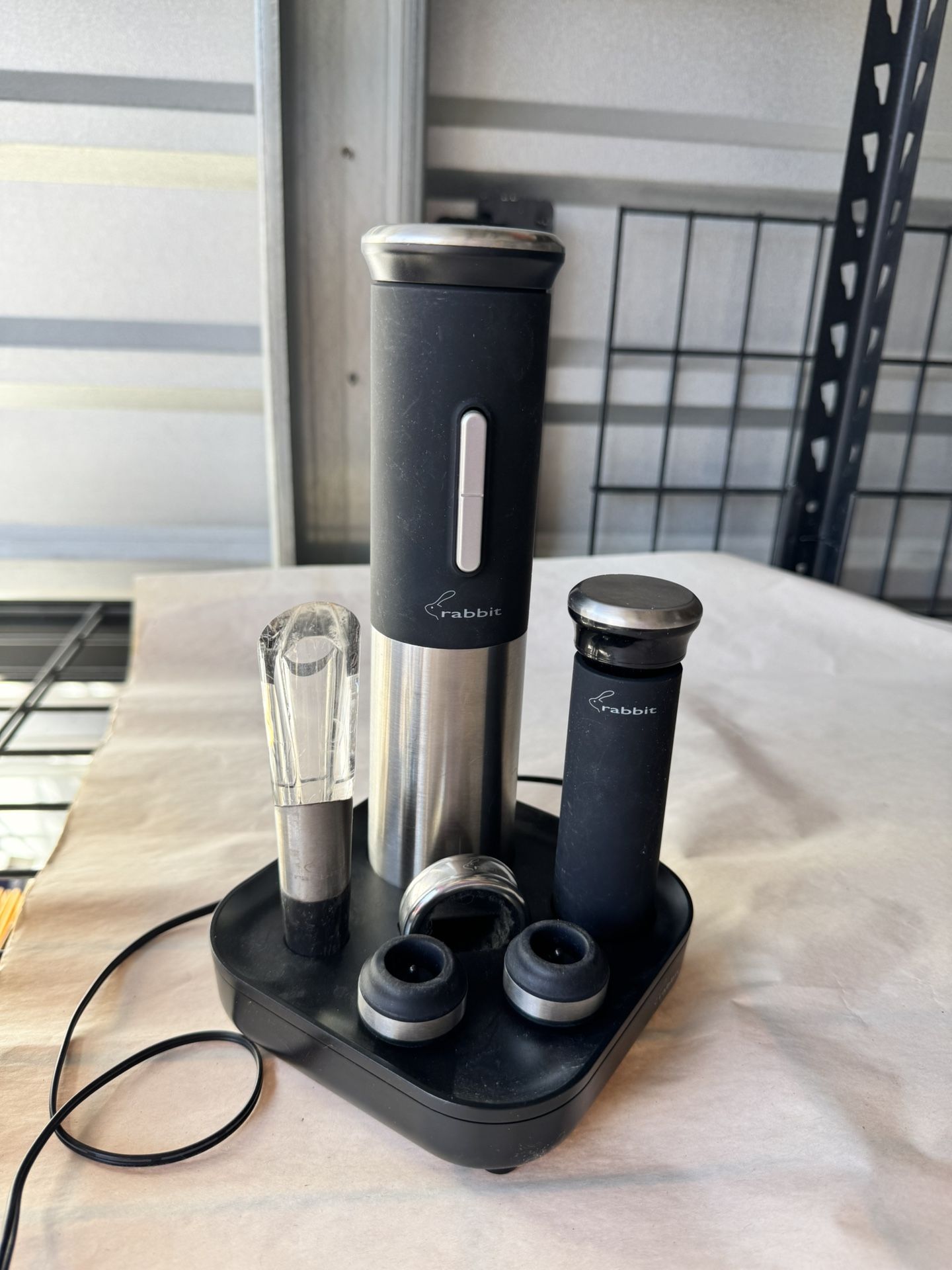 Rabbit Electric Wine Opener + Wine Racks