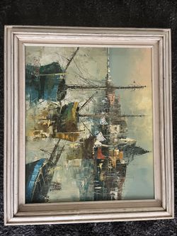 Beautiful Scene Painting Of Boats