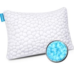 SUPA MODERN Cooling Bed Pillows for Sleeping 1 Pack Shredded Memory Foam Pillow for Neck Pain Relief, Adjustable Sleeping Pillow for Back/Side Sleeper