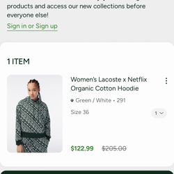 la coste women hoodie size small