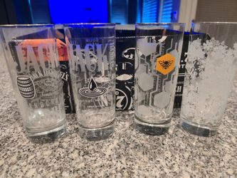 Jack daniels high ball and whiskey glasses