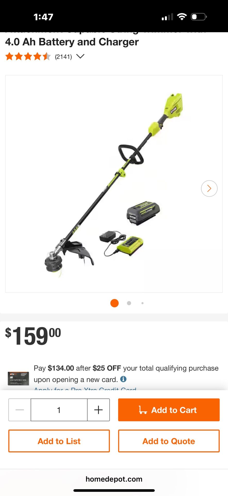 Ryobi 40v Weed eater