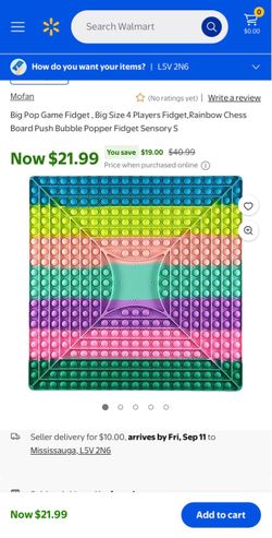 Large Rainbow Square Pop It Fidget Toy