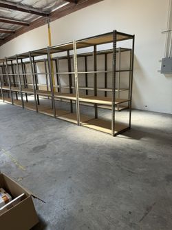 4 ft W x 2 1/2 ft D Industrial Quality Storage Rack Shelving Low Profile Shelves Similar To Uline Delivery Available