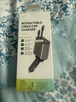 Retractable cable car charger 4 in 1 charging