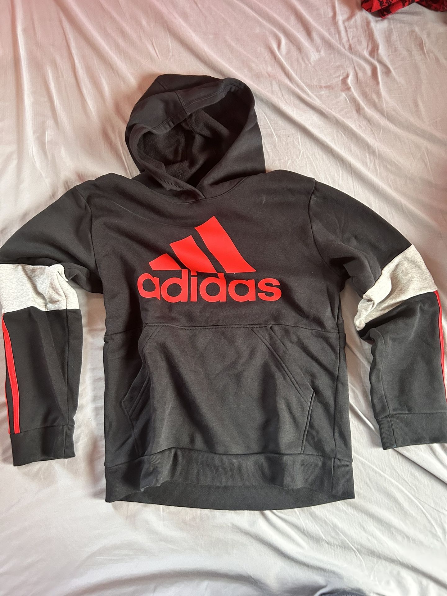 Adidas Red Black and Grey hoodie
