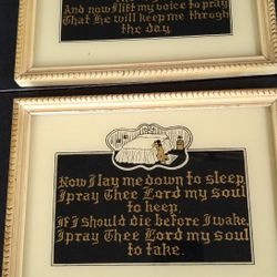Antique Children's Bedtime & Morning Prayers, Glass Screen Prints