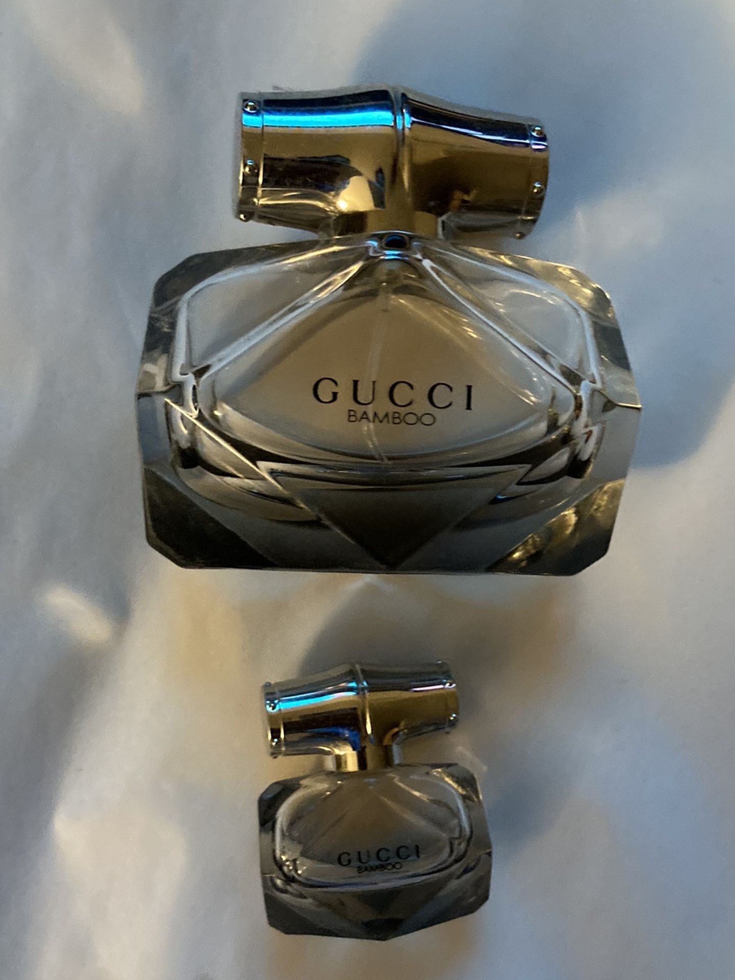 Empty bottle of Gucci bamboo perfume