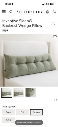 Pottery Barn Wedge Pillow for Queen Bed