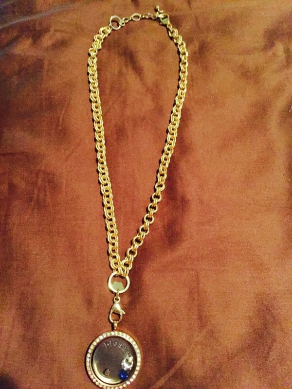New Origami Owl gold necklace and large locket