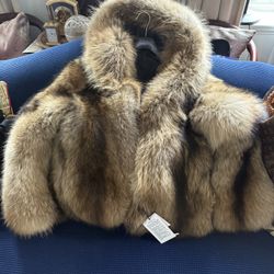Men’s Raccoon Fur  Coat With Hood