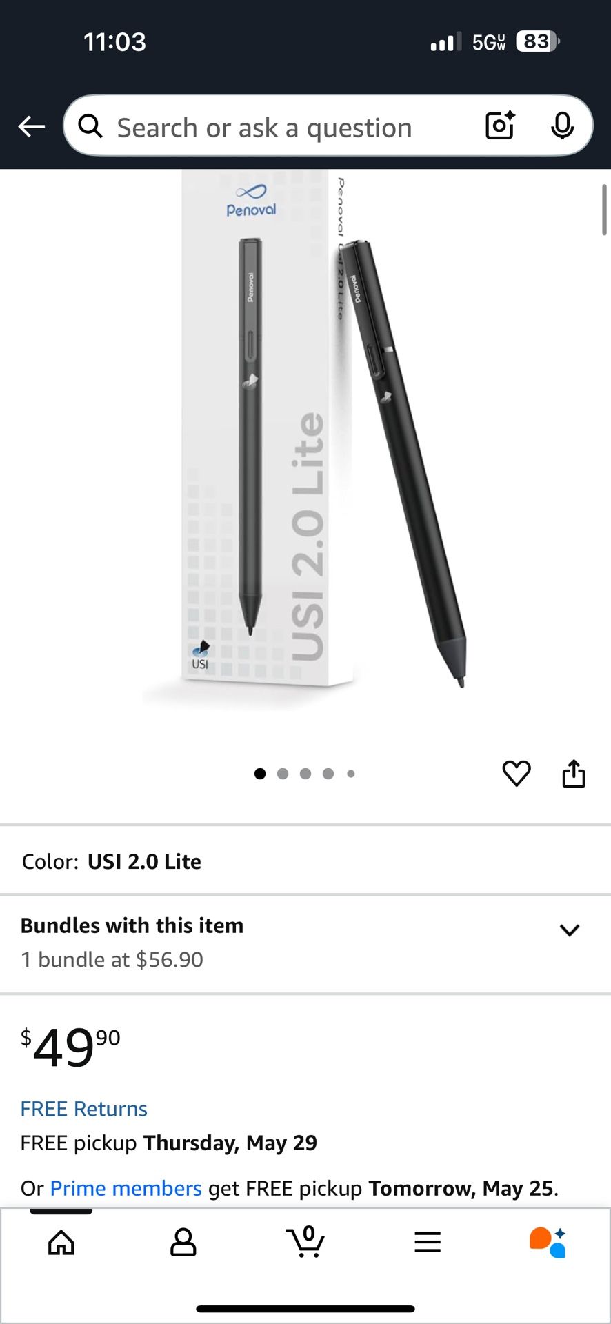 Penoval USI 2.0 Lite Stylus Pen for Some Chromebook Model, 4096 Levels Pressure & Smooth Writing Compatible with Google Pixel Tablet, Amazon Fire Max