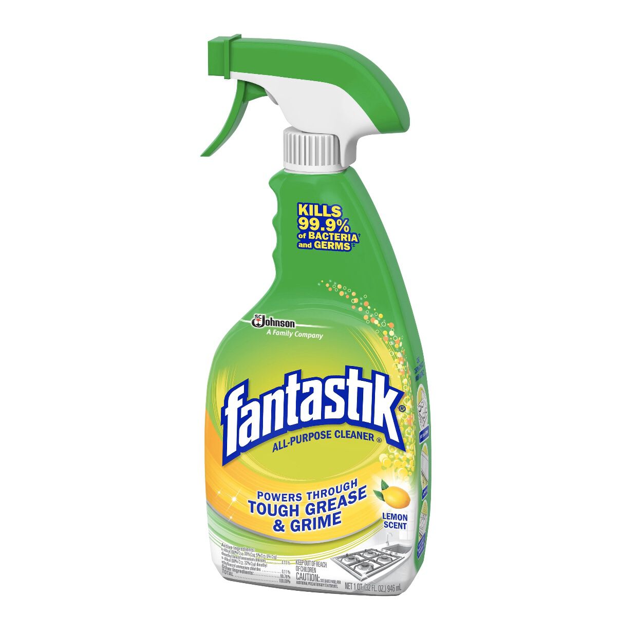 NEW Fantastik All Purpose Cleaner Kills 99% Germs LEMON Scent Spray