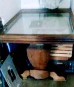 High glass table