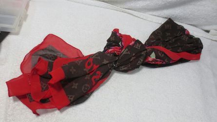 Louis Vuitton silk rose scarf LV