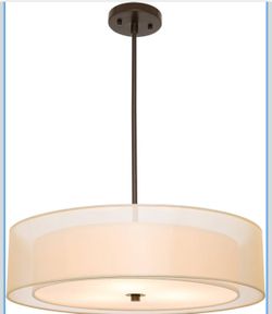 VONLUCE 3-Light Drum Chandeliers 20" Pendant Light Fixture Matte Black