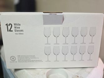 10 white wine glasses, 12 oz
