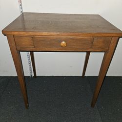 Vintage Oak Library Table Desk With Drawer