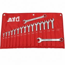 *NEW* ATD Tools ATD-1550 17-Piece SAE Full Polish Combination Wrench Set
