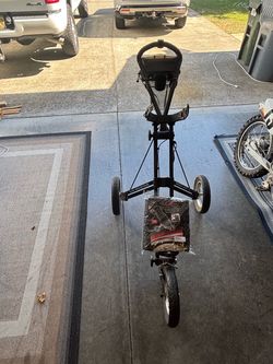Golf caddy with rain guard