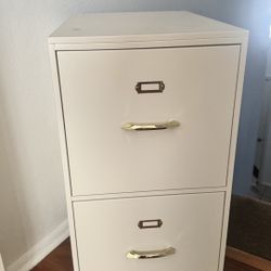 Modern 2-Drawer Home Off-White Office Filing Cabinet