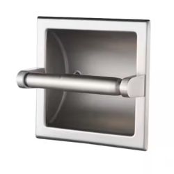 FORIOUS Bathroom Recessed Toilet Paper Holder Wall Mount Rear Mounting Bracket Included Brushed Nickel in Bathroom