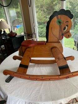 Vintage Wooden Rocking Horse Toy