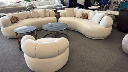 3-Piece Curved Living Room Set ✨