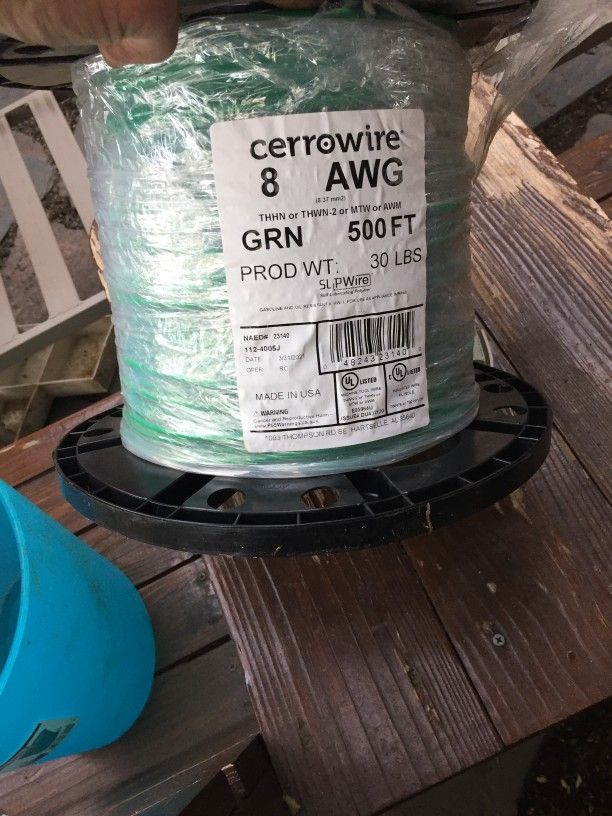 Excellent - Green Building wire. 8 AWG 500 feet
