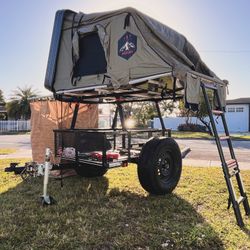 Overlanding Trailer Ready For Adventure Just Connect Your Vehicle And Have Fun 5x4ft With Rack And Jack