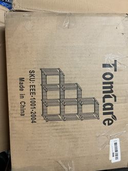 Multifunctional Assembled 3 Tiers 6 Compartments Storage Shelf Black