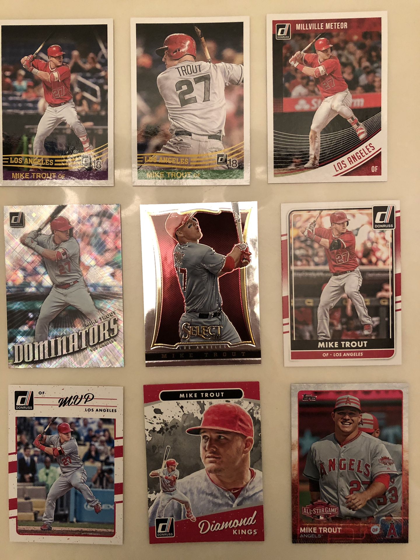 Mike Trout baseball card lot