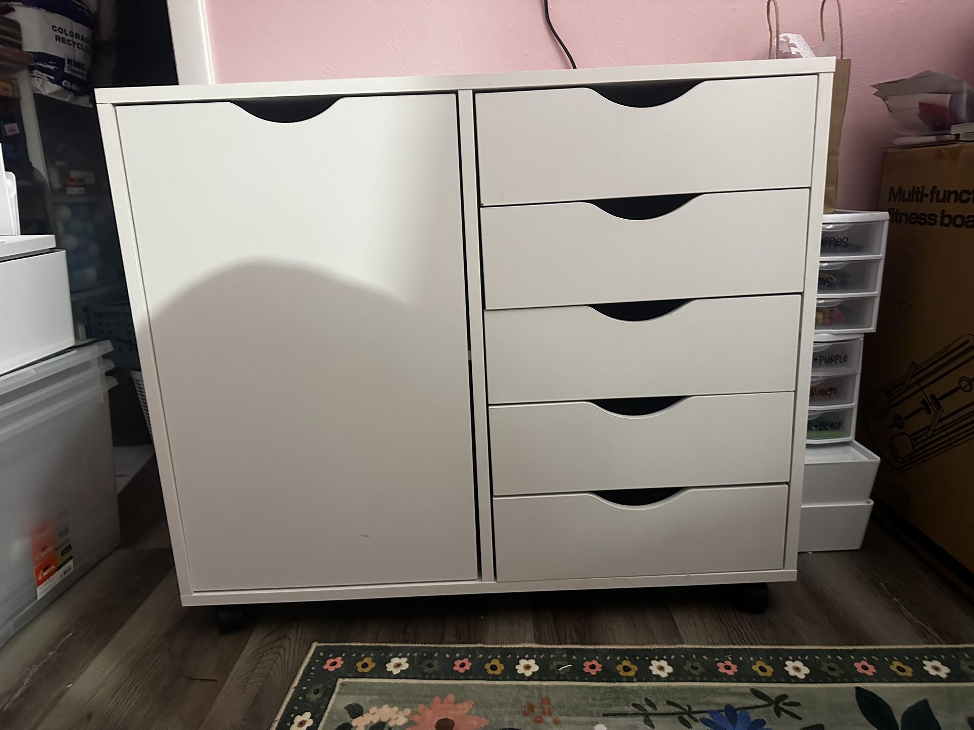 White Cabinet With shelves and drawers