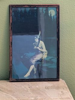 Antique 1919 Minnehaha Framed Print apx 9.5x14.5 in