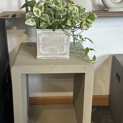 RESTORATION HARDWARE CONCRETE, CONTEMPORARY SQUARE SIDE TABLE